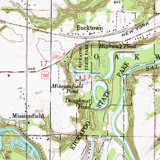 Topographic Map of Missionfield Pond, IL