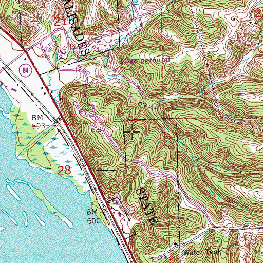 Topographic Map of Mississippi Palisades State Park, IL