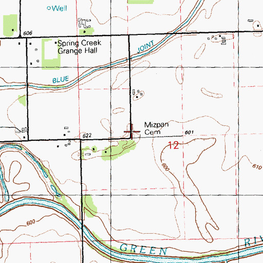 Topographic Map of Mizpan Cemetery, IL