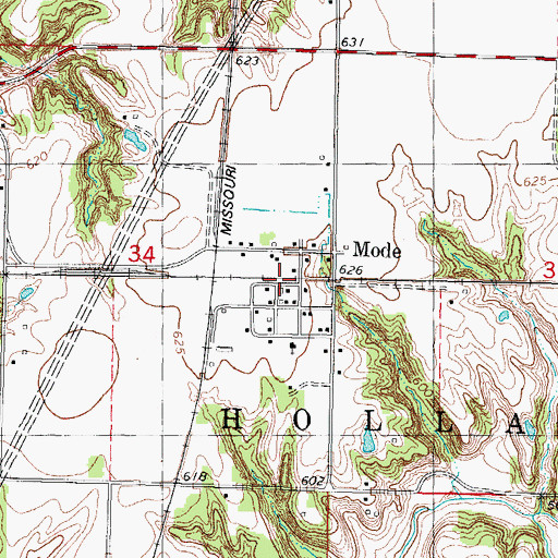 Topographic Map of Mode, IL