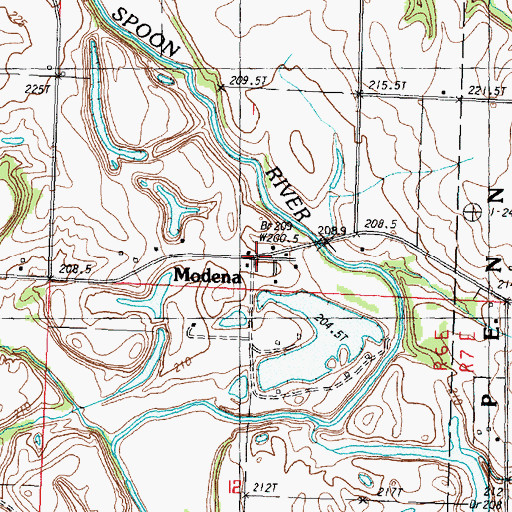 Topographic Map of Modena, IL