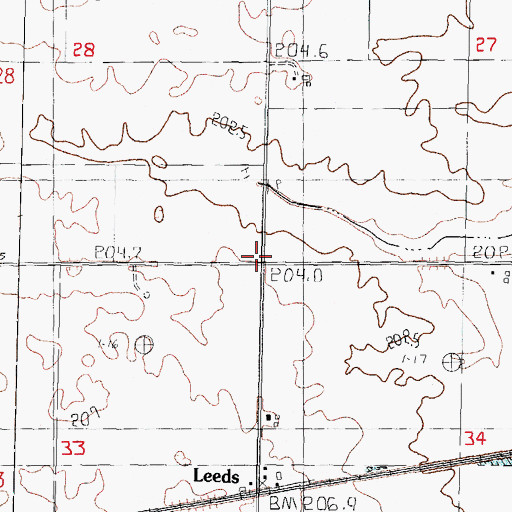 Topographic Map of Modine School (historical), IL