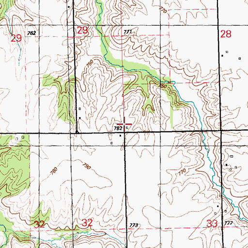 Topographic Map of Monitor School (historical), IL