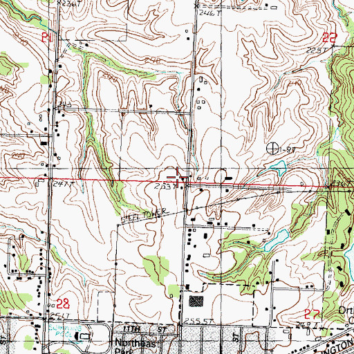 Topographic Map of Monroe School (historical), IL