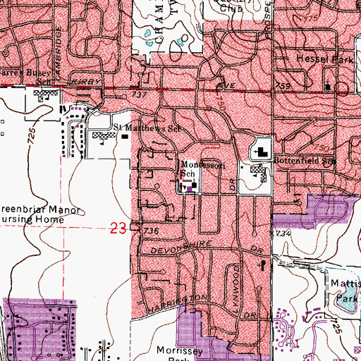 Topographic Map of Montessori School, IL