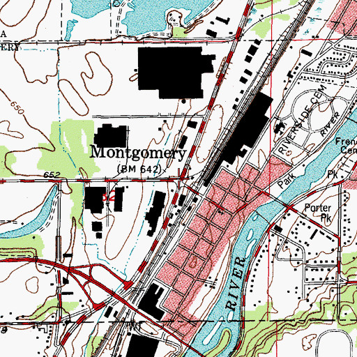 Topographic Map of Montgomery, IL