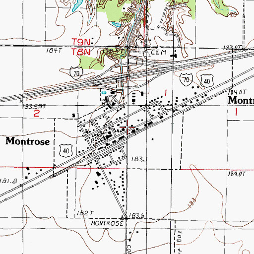 Topographic Map of Montrose, IL