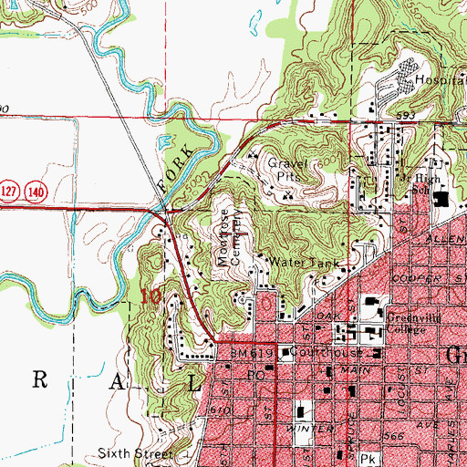 Topographic Map of Montrose Cemetery, IL