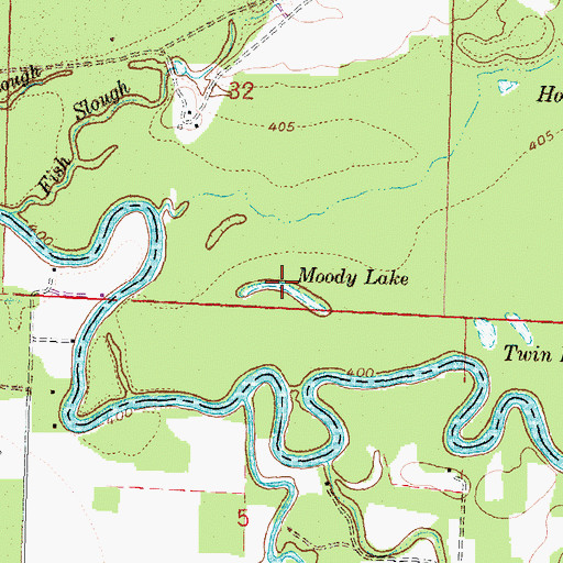 Topographic Map of Moody Lake, IL