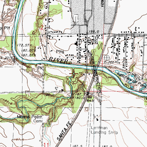 Topographic Map of Moon Creek, IL