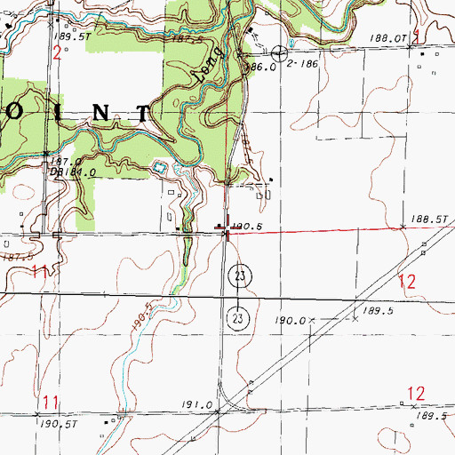 Topographic Map of Moon School (historical), IL