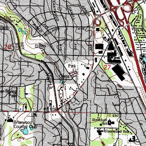 Topographic Map of Mooney Cemetery, IL