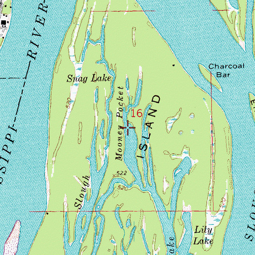Topographic Map of Mooney Pocket, IL