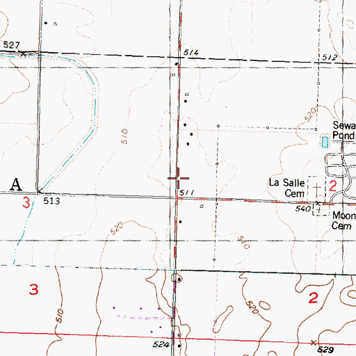 Topographic Map of Mooney School (historical), IL