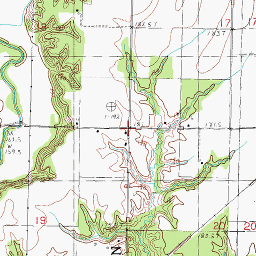 Topographic Map of Moonshine School (historical), IL
