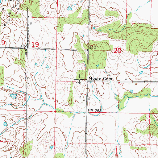 Topographic Map of Moore Cemetery, IL