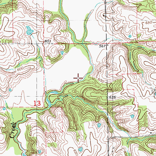 Topographic Map of Moore Creek, IL