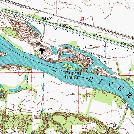Topographic Map of Moores Island, IL