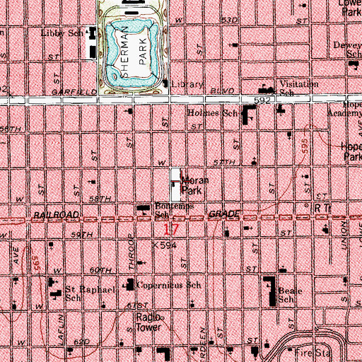 Topographic Map of Moran Park, IL