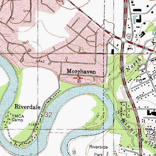 Topographic Map of Morehaven, IL