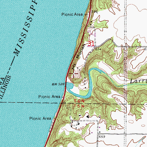 Topographic Map of Mount Moriah, IL