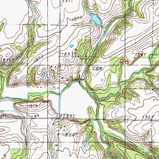 Topographic Map of Morris Creek, IL