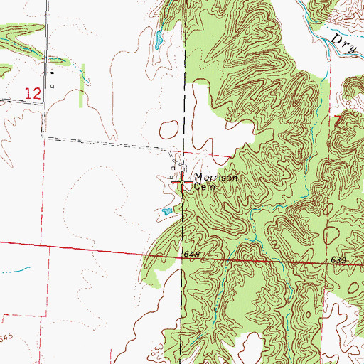 Topographic Map of Morrison Cemetery, IL