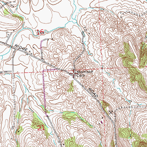 Topographic Map of Morrison Cemetery, IL