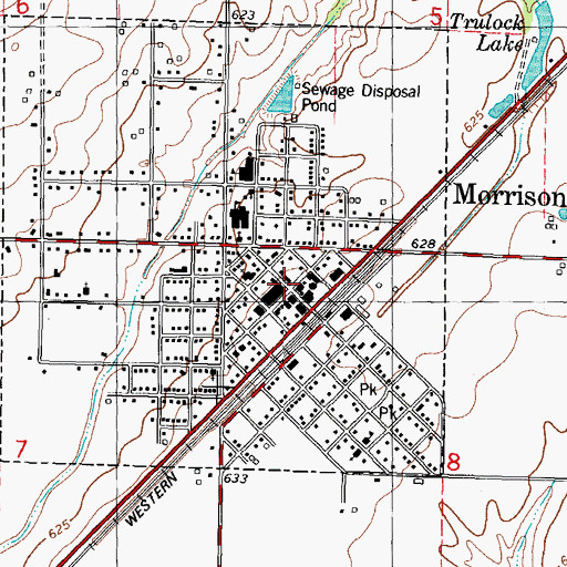 Topographic Map of Morrisonville, IL
