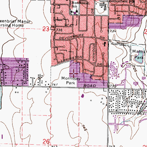 Topographic Map of Morrissey Park, IL
