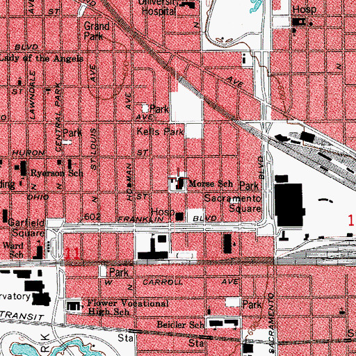 Topographic Map of Morse Elementary School, IL