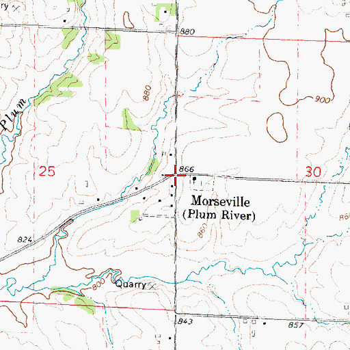 Topographic Map of Morseville, IL
