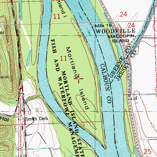 Topographic Map of Mortland Island, IL