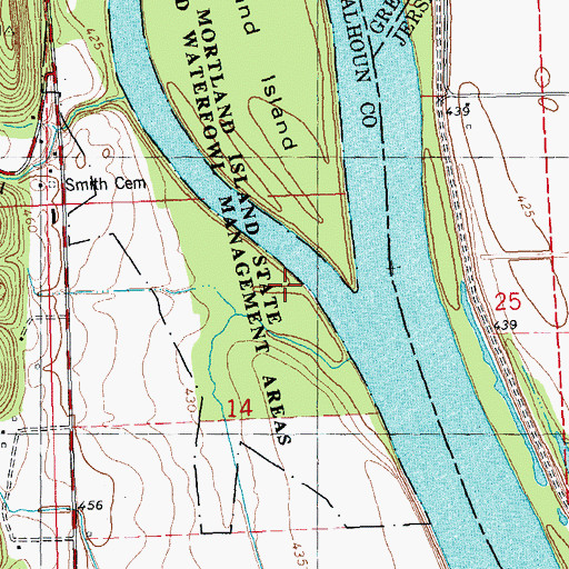 Topographic Map of Mortland Island State Fish and Waterfowl Man, IL
