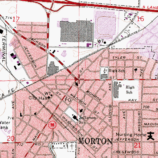 Topographic Map of Morton, IL