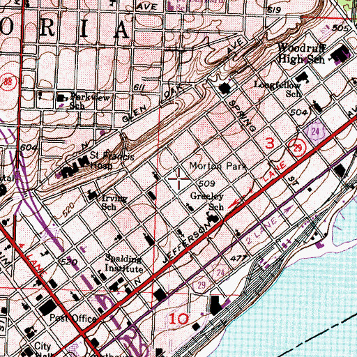 Topographic Map of Morton Park, IL