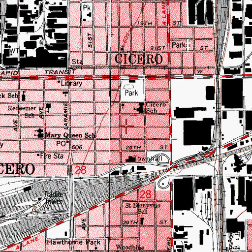 Topographic Map of Morton Park, IL