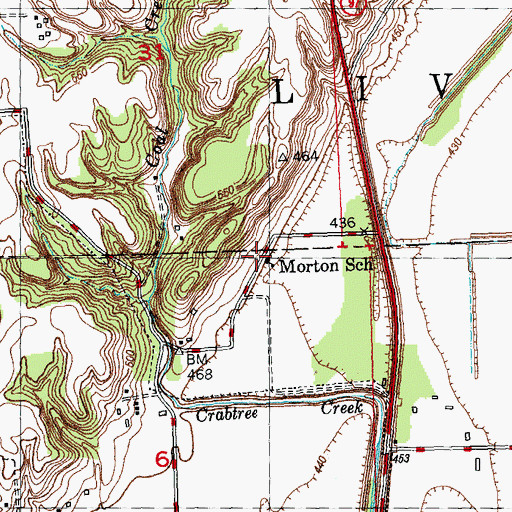 Topographic Map of Morton School (historical), IL