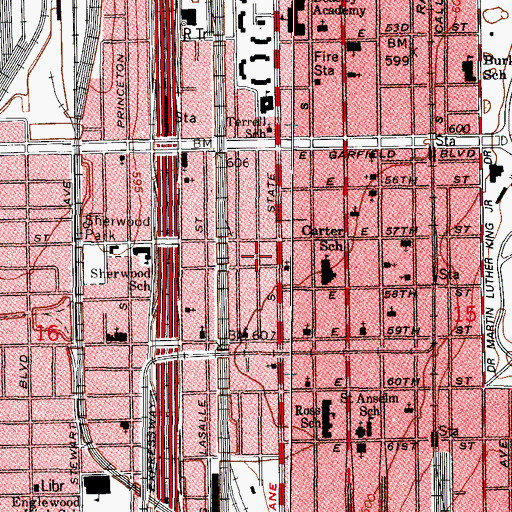 Topographic Map of Moseley School, IL