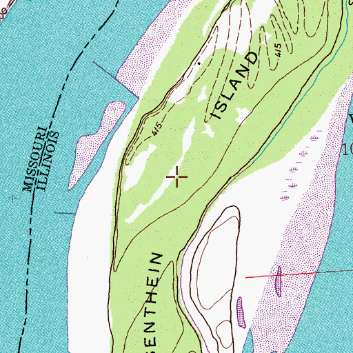 Topographic Map of Mosenthein Island, IL