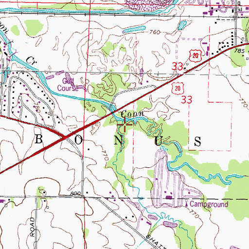 Topographic Map of Mosquito Creek, IL