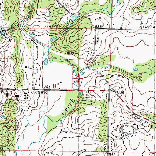 Topographic Map of Meander Creek, IL
