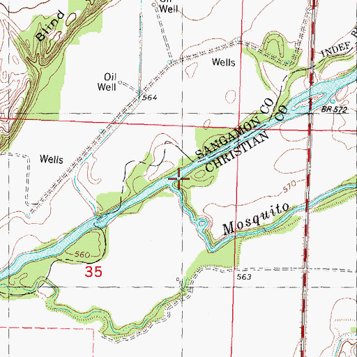 Topographic Map of Mosquito Creek, IL