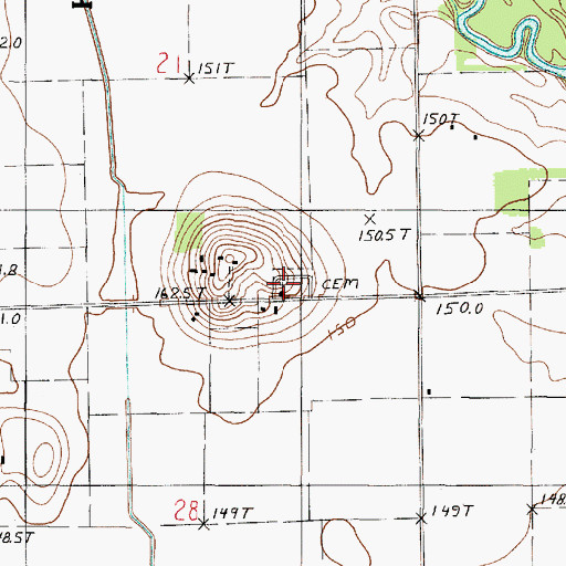 Topographic Map of Mound Church, IL