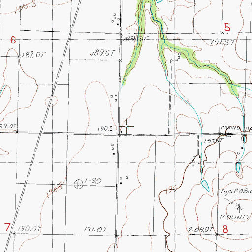 Topographic Map of Mound School (historical), IL