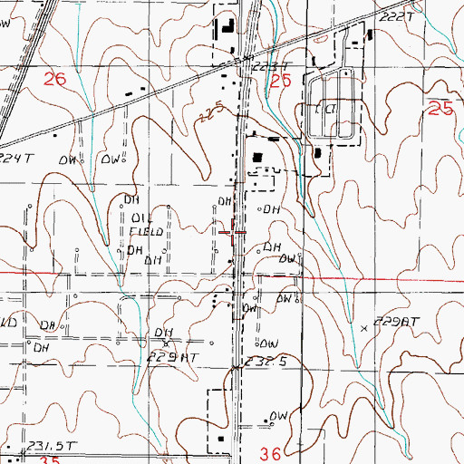 Topographic Map of Mound School (historical), IL