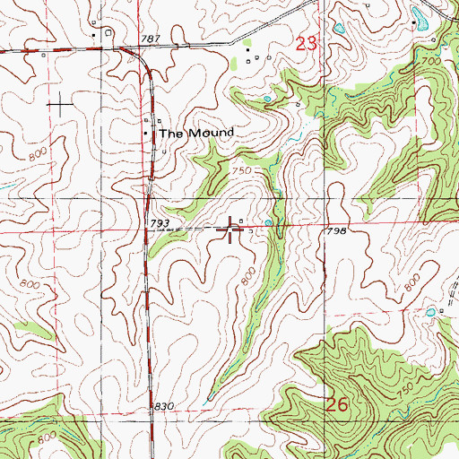 Topographic Map of Mound School (historical), IL