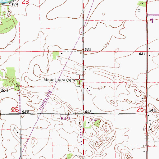 Topographic Map of Mount Airy Cemetery, IL