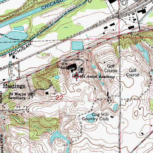 Topographic Map of Mount Assisi Academy, IL