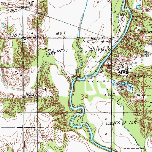 Topographic Map of Mount Branch, IL